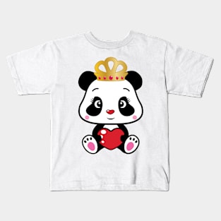 'Panda Lover Fan Gift' Cute Valentine's Day Panda Kids T-Shirt